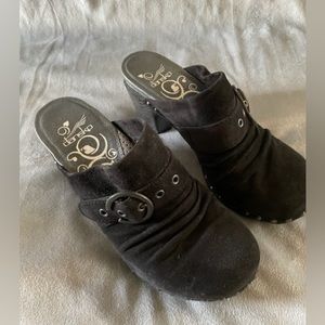 Dansko Nadine Black Suede Clog Heel, Women’s size 36, US 6